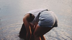 Water woman ass brunettes