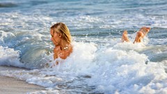 Water woman Beaches blondes HDR Photography