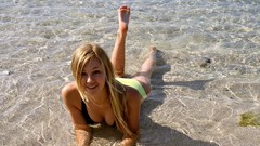 Water woman Beaches legs blondes cleavage