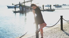 Water woman Boats dress brunettes black dress