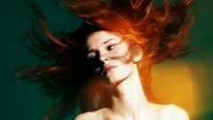 Water woman faces redheads portraits