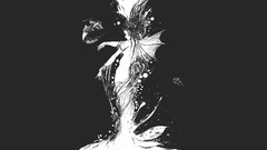 Water woman fish black background artistic