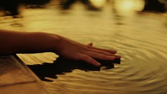 Water woman hands ripples