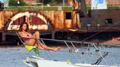 Water woman ships Boats legs bikini