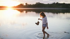 Water woman sunlight