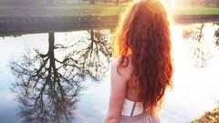 Water woman sunlight redheads