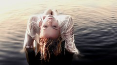 Water woman wet blondes models wet hair