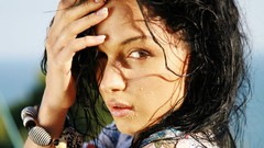 Water woman wet faces brunettes