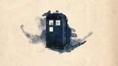 Watercolor Doctor Who tardis artwork Simple Background