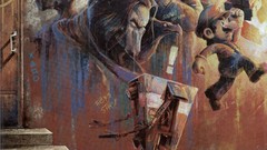 Watercolor paintings borderlands video games mario bros montage 