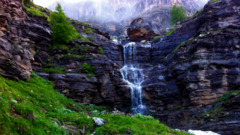 waterfall mist Lake river nature Mountains