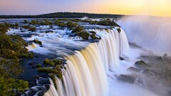 waterfall nature water argentina long exposure