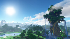 waterfall video games minecraft PC gaming screen shot sky