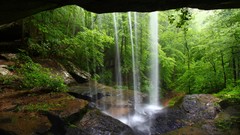 Waterfalls caves forests