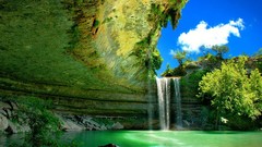 Waterfalls lakes caves