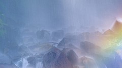 Waterfalls mist rainbows