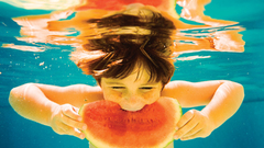 Watermelons underwater children