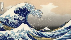 Waves asians artwork The Great Wave off Kanagawa Katsushika 