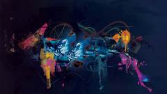 Waves circles abstract colorful