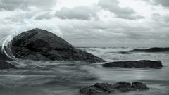 Waves Sea rock abstract