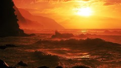 Waves Sea sunset ocean