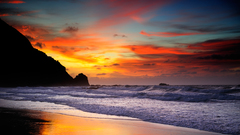 Waves skyscapes Sea Beaches