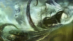 Waves storm giant squid