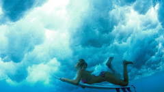 Waves surfing underwater Sport