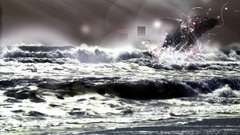 Waves Whales artwork Desktopography