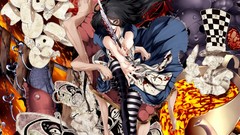 Weapons abstract blood Alice in Wonderland anime girls artwork 