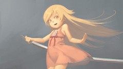 Weapons Anime anime girls bakemonogatari yellow eyes 