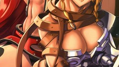 Weapons Anime armor Swords blondes anime girls blue eyes purple 