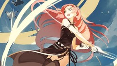 Weapons Anime Bicycles pink hair anime girls lingerie green 