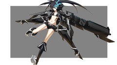 Weapons Anime blue eyes black rock shooter black hair