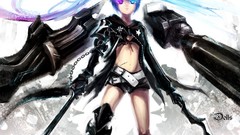 Weapons Anime blue hair black rock shooter heterochromia Insane 