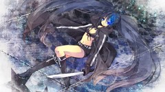 Weapons Anime boots black rock shooter twintails