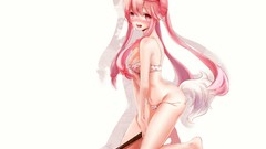 Weapons Anime bows blush pink hair long hair pink eyes anime 