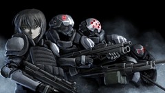 Weapons Anime brown armor red eyes gloves gray eyes short hair