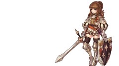 Weapons Anime brown white background armor shield Swords long 