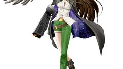 Weapons anime girls brunettes reiuji utsuho touhou video games 