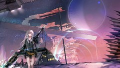 Weapons anime girls fantasy art