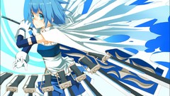 Weapons Anime gloves blue hair anime girls blue eyes short hair 