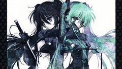 Weapons Anime hatsune miku vocaloid black rock shooter green 
