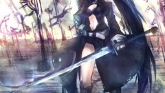 Weapons Anime navel Shorts coat Swords chains skulls belts long 