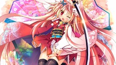 Weapons Anime red eyes kimono Swords blondes long hair anime 