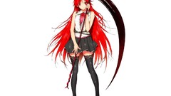 Weapons Anime red eyes long hair anime girls redheads Simple 
