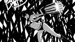 Weapons Anime Shorts monochrome black rock shooter black hair 