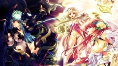 Weapons Anime snakes devil red eyes Swords blondes angels blue 