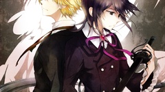 Weapons Anime suit Swords blondes green eyes brunettes pandora 