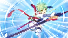 Weapons Anime Swords anime girls yellow eyes green hair game cg